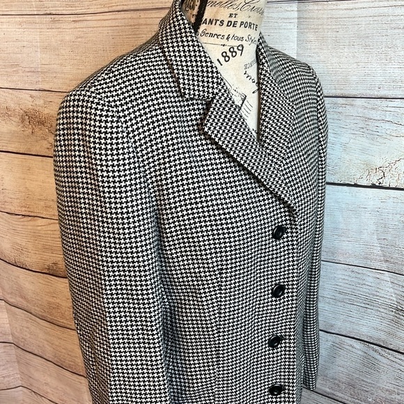 Talbots Herringbone Blazer Wool Lined Pockets Size 8 P Petite Made in Italy - Picture 4 of 10